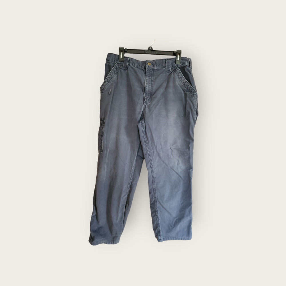 Carhartt Grey Loose Fit Carpenter utility work Jeans Mens Size 36x30 *Flaw*